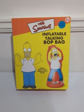 The Simpsons Inflatable Talking Bop Bag 51" Tall Inflated NIB Sealed Retro Homer